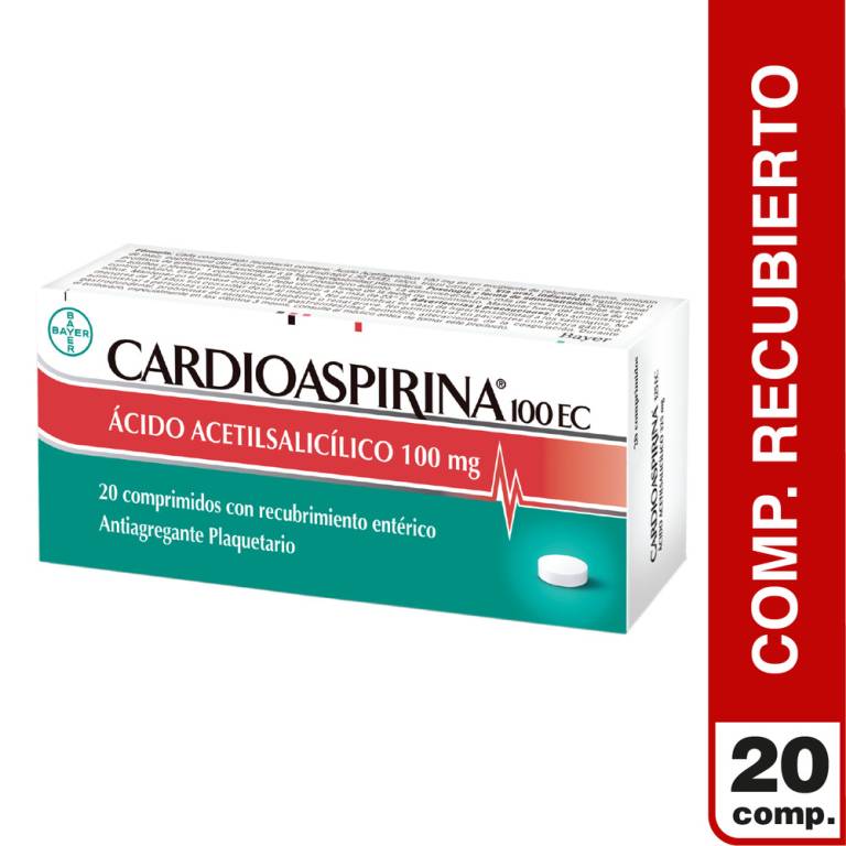 Cardioaspirina 100 Mg 20 Comprimdios Recubrimiento Enterico Bayer