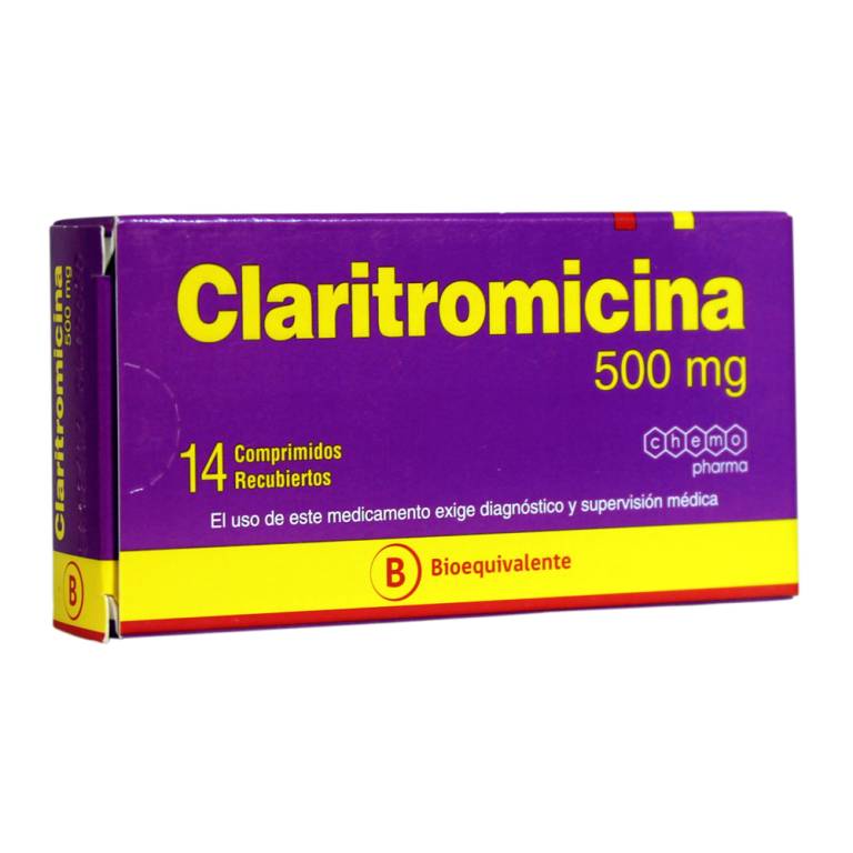 Claritromicina Com 500Mg Chemo Farma