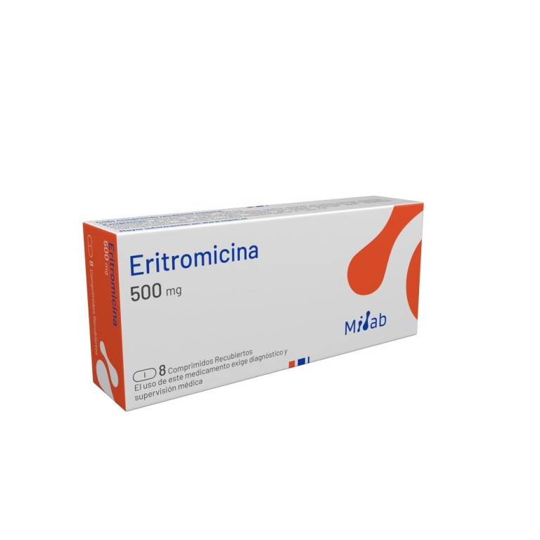 Eritromicina 500 Mg 8 Comp Recubiertos Milab